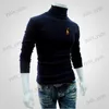 Men's Sweaters Spring Autumn Winter Cotton Cashmere High Elastic Fashion Long Sleeve Bottom Shirt Men's Casual Sports Turtleneck Quality Tops T240124