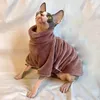 Cat Costumes Winter Warm Coral Velvet Hairless Clothes Kitten Turtleneck Sweater For Small Medium Dogs Coat Maine-Coon Teddy Clothing