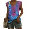 Kvinnors tankar 2024 Stor storlek Tank Top Vest Fashion 3D Print ärmlös Daily Beach Boho Streetwear V-Neck Regular Loose Fit Tops XXXL