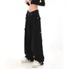 Jean femme rétro ArmyGreen salopette mode pantalon Hip Hop taille haute ample décontracté Cargo pantalon Vintage Streetwear