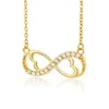 Pendant Necklaces Necklace For Women Fashion Romantic Gold Color Silver Colour Infinite Love Classic Infinity Symbol Love Heart CZ Jewelry Gift YQ240124