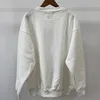 レタープリントホワイトクラシックスウェットシャツのための丸い首の長袖コットン秋の冬の暖かいフーディーカジュアルビンテージシンプルなスウェットシャツ