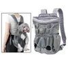 犬のキャリアバックパック調整可能換気脚アウトメッシュフロントトラベルバッグ