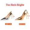 Dress Shoes Women Patent Leather Pumps 7.5cm 10.5cm High Heels Lady Stiletto Low Heels Wedding Bridal Mteallic Silver Gold Sparkly Shoes