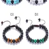 Filo 8MM Naturale Bianco Verde Pietra Perlina Nero Lava Guarigione Fascino Corda di nylon Tessuto Fatto a mano Bracciale regolabileUnisex Donna Uomo