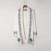 Kadın örgü kadınlar hırka bahar moda geometrik baskı basit gevşek rahat bayan kazak rahat uzun boş zaman kadın kıyafetleri