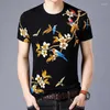 Erkekler Tişörtleri Kuşlar Çiçek 3D baskı gömlek Erkekler Kısa Kollu Çin tarzı Yaz Yüksek Kaliteli Pamuk Moda Günlük Tees Camisetas