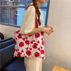 ショッピングバッグ2024ショルダーバッグレトロフラワーキャンバス卸売女性ハンドバッグ再利用可能な食料品