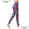 Autres vêtements Exercice Fitness Vêtements Femmes Imprimé Yoga Leggings Taille haute Pantalon de sport Collants de gymnastique Vêtements de sport Entraînement Otxxr