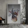 Paintings Abstract Metal Figure Statue Canvas Painting Poster and Prints Golden Portrait Sculpture Wall Picture for Living Room Home Decor