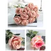 Kwiaty dekoracyjne sztuczne aranżacje kwiatowe papier Papier S Faux Rośliny Symulacja róża bukiety ślubne