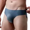 Cuecas finas sexy masculinas cuecas sem costura verão respirável gelo seda shorts de secagem rápida transparente