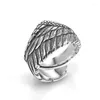 Bagues de cluster Bague d'aile vintage pour hommes personnalisés à la mode ouverte thaïlandaise argent plume index bijoux bijoux kofsac