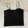 Camisoles & Tanks Wholesale Pure Cotton Gold Velvet Beauty Straps Chest Pad Suspenders Underwear Women's Vest Bra All-in-one Top Chaleco De