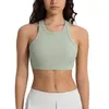 Soutien-gorge de sport pour femmes, soutien-gorge de sport Racerback, tenue de yoga, haut d'entraînement court avec coussinet, équipement de course à impact, tissu côtelé, soutien-gorge de yoga pour femmes LU-MELUCK