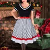 Abiti casual 2024 Vintage anni '50 anni '60 Abito da festa da donna con cintura Stampa a pois Manica corta Hepburn Robe Pin Up Rockabilly