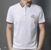 T-shirt da uomo POLO di lusso leggero T-shirt a maniche corte da uomo Colletto polo di fascia alta T-shirt a mezza manica da uomo Ricamo Casual Abbigliamento da lavoro leggero da uomo