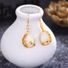 Boucles D'oreilles Chinoiserie Court Vintage Paon Hetian Jade Show Visage Mince