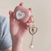 Estuches para teléfonos celulares Estuche retro para AirPods 3 1 2 Pro Pearl Heart Pink Borla Cadena Cubierta para auriculares Bowknot Llavero Fundas protectoras de silicona suave