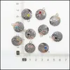 Charms 10 Sun Moon Star Retro Mixed Round Crystal Antique Silver Plated Pendants 18x21mm