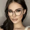 Solglasögon Metal Cat Eye Eyeglasses Frame 2024 Women Anti Blue Light Glasses Optical Spectacle