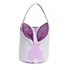 New Glowing Easter Storage Bags with Led Lights Easter Egg Totes Candy Gift Bucket Bag Organization Baskets Q915
