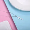 Pingentes U7 925 Sterling Silver Cross Colar Brilhante Pingente Snake Chain Minimalista Christian Religious Jewelry