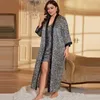 Kvinnors sömnkläder XL-5XL Big Size Robe Set Women Bathrobe Gown Nightwear Print Nightgown Loose Kimono Lingerie Femme Ropa de Mujer