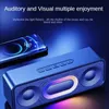 Haut-parleurs portables Haut-parleur Bluetooth Portable Mini sans fil 3D Surround stéréo caisson de basses Home cinéma barre de son RGB lumière AUX FM Radio boîte de son YQ240124