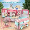 Akcesoria dla lalek Koala Tour Bus Dollhouse miniaturowy dziennik Udawaj zabawę zabawki dla dzieci