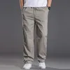 Mens Casual Cargo Cotton Pants Men Pocket Loose Straight Elastic Work Trousers Brand Fit Joggers Male Super Large Size 6XL 240122