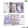 Autres fournitures de fête de fête 50% taille Prop argent imprimé jouets UK Pound GBP britannique 50 copie commémorative billets en euros pour les enfants C Dhn7P