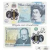 Otros suministros para fiestas festivas 50% Tamaño Prop Dinero Impreso Juguetes Reino Unido Libra GBP Británico 50 Copia conmemorativa Billetes en euros para niños Chr Dhcni