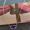 Designer Jewelry Kendras Scotts Necklace K-style Fashion Quality Simple Multi Cut Blue Opal Oval Necklace Women's Jewelry