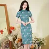 Ubranie etniczne Tradycyjne seksowne qipao nowoczesne drukowane cheongsam Summer Young Ulepszona elegancka kobieta chińska sukienki