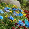 Haste de haste de borboleta simulada de camada dupla, 8cm, gramado de jardim, vaso de pvc, decorações de borboleta, plug-in p243