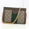 Chian Crossbody Bag Женская сумочка сумочка для плеч Классические буквы печатные расщепления цвето