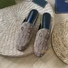 Klädskor klassiker loafers halva tofflor sandal designer mode äkta läder kvinnor lyxiga svart högkvalitativa mulor denim platt skor