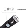 USB LED -ficklampa Mini Torch Flash Light Pocket LED -lampan Zoombar för att rida utomhus bärbart starkt ljus ll