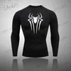 T-shirts voor heren Nieuwe compressie-T-shirts voor heren Rashgard Fitness Hardloopshirt met lange mouwen Heren Gym T-shirt Voetbalshirt Sportkleding Sport Strak T240124