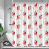 Rideaux de Douche Dessins Animés Fruits Cerise Rideau de Douche Cerises Feuille Verte Impression Rideaux imperméable Polyester Salle de Bain décor décoration Murale