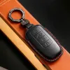 Luxury 4 knappar Smart Key Cover FOB Leather Case Car Keyring Holder Shell For Chery Tiggo 8 Plus 8 Pro 7 Pro Arrizo 5 Plus 2021