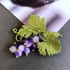 Broches Retro Barok Druif Broche Nis Verse Groene Plant Berry Pin Persoonlijkheid Vrouwen Kleding Sieraden Accessoires Jas Kraag Pinnen