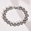Bracelet chaîne à maillons en perles pour hommes, or blanc 14 carats, mode unique, domaine moderniste, bijoux unisexes, cadeaux pour amis, Cool Boy, créateur de luxe original