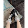 Grape Mom 2023 New Lingge Cowhide Lace Up Casual Dad Sports Shoes Women's Flat Bottom Little White Shoes Channel Shoes