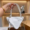 Unique Design White triangle Side Shoulder Crossbody Small Bags Genuine Leather Women Fashion Brand Cross Body Hand Bag Mini Size 239h