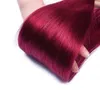 Perruques synthétiques HairUGo BUG cheveux brésiliens droits paquets Remy paquets droits T1B/cheveux de couleur bordeaux WeaveL240124