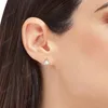 Boucles d'oreilles en cristal élégant, doux et scintillant, en argent sterling 925, à la mode, en forme d'éventail, pour fête au bureau