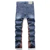 2024 Designers Spring Summer Rendre les jeans de vieille homme Red Letter JEANS MOTOROCHE Classic Denim Style de jogging Fashion Casual Slim Wash Spelt Hip Hop Stripe