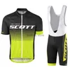 남성용 트랙 슈트 2024 Scott Cycling Jersey Set Men New Summer Cycling Clothing Road Bike Shirts Suit Bicyc Bib Shorts MTB Ropa Ciclismo Mailloth24123